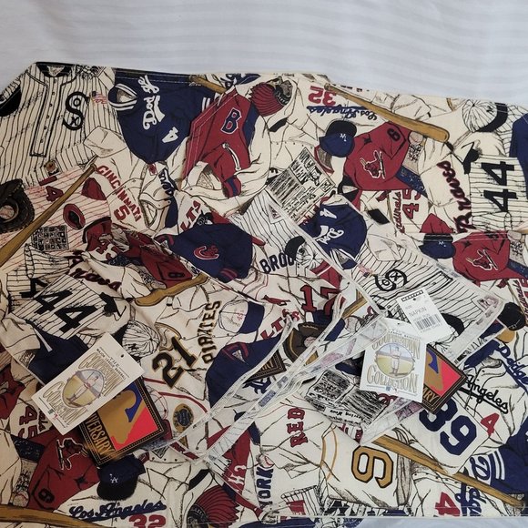 MLB Fabric Placemat Napkin Set Cooperstown Collection All Over Print Retro 90s - Picture 1 of 12